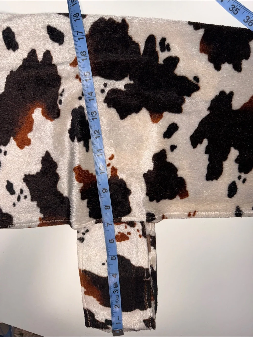 Cow Print Plush Dog Hoodie - Black & Brown Spots on Cream